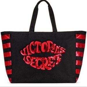 Victoria’s Secret red lip sequin weekender